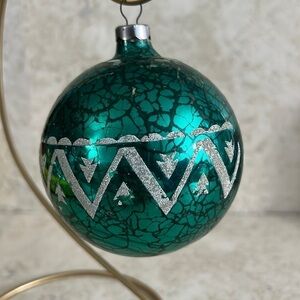 Large Old Vintage Christmas Crackled Ornament USA